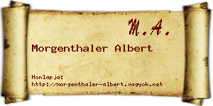 Morgenthaler Albert névjegykártya